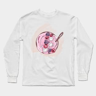 Smoothie bowl with berries and coconut chips Long Sleeve T-Shirt